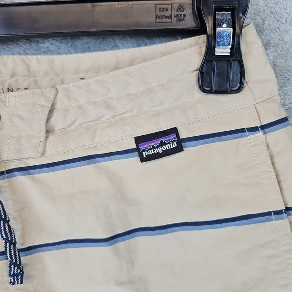 Patagonia Waverfarer Hybrid Walk Shorts Mens Size 30 Beige Striped Board Shorts - Picture 5 of 9
